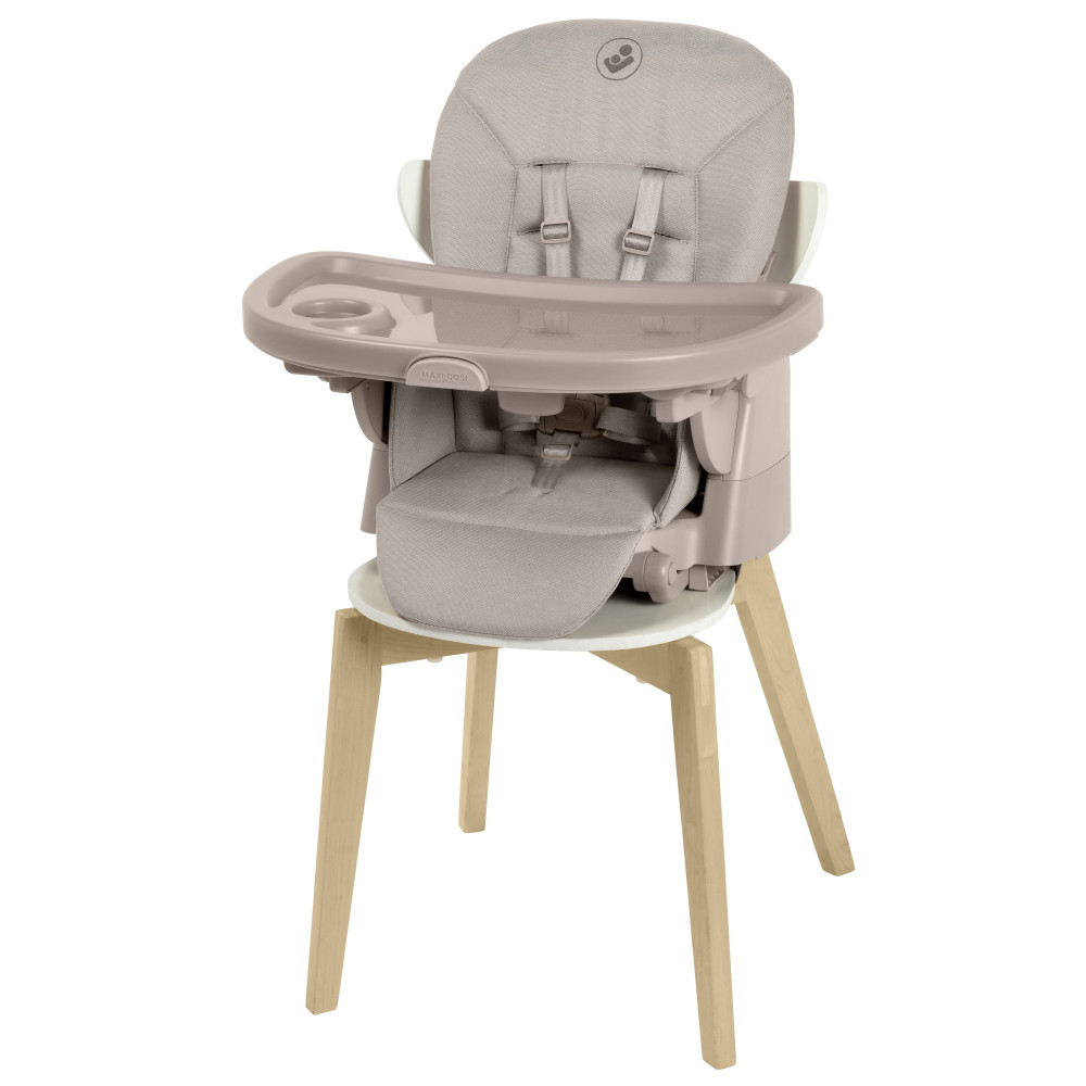 Maxi-Cosi Minla Plus - стільчик для годування, легке переміщення та складання, розкладається до лежачого положення • Elegance Beige