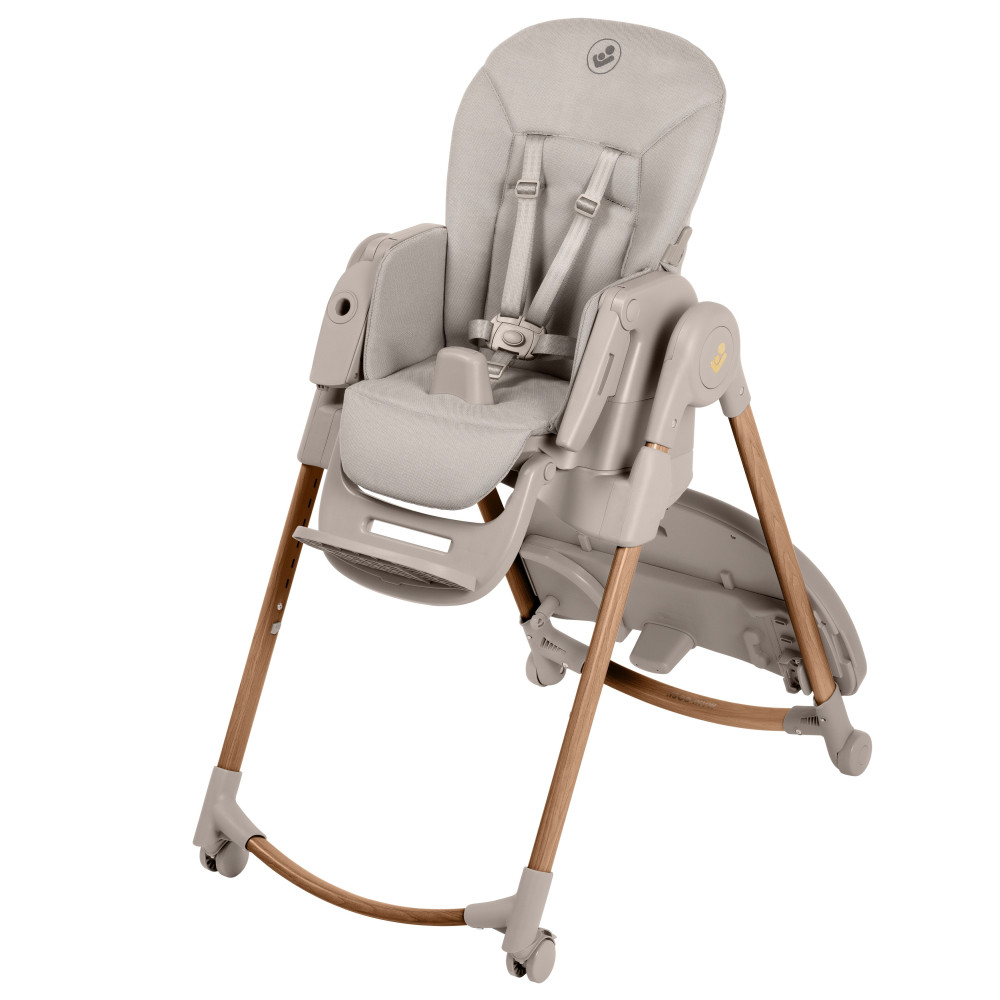 Maxi-Cosi Minla Plus - стільчик для годування, легке переміщення та складання, розкладається до лежачого положення • Elegance Beige