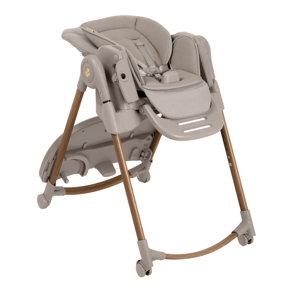 Maxi-Cosi Minla Plus - стільчик для годування, легке переміщення та складання, розкладається до лежачого положення • Elegance Beige
