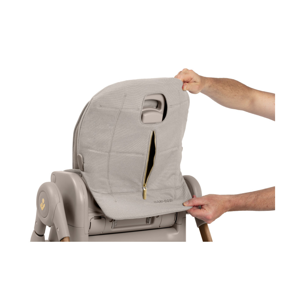 Maxi-Cosi Minla Plus - стільчик для годування, легке переміщення та складання, розкладається до лежачого положення • Elegance Beige