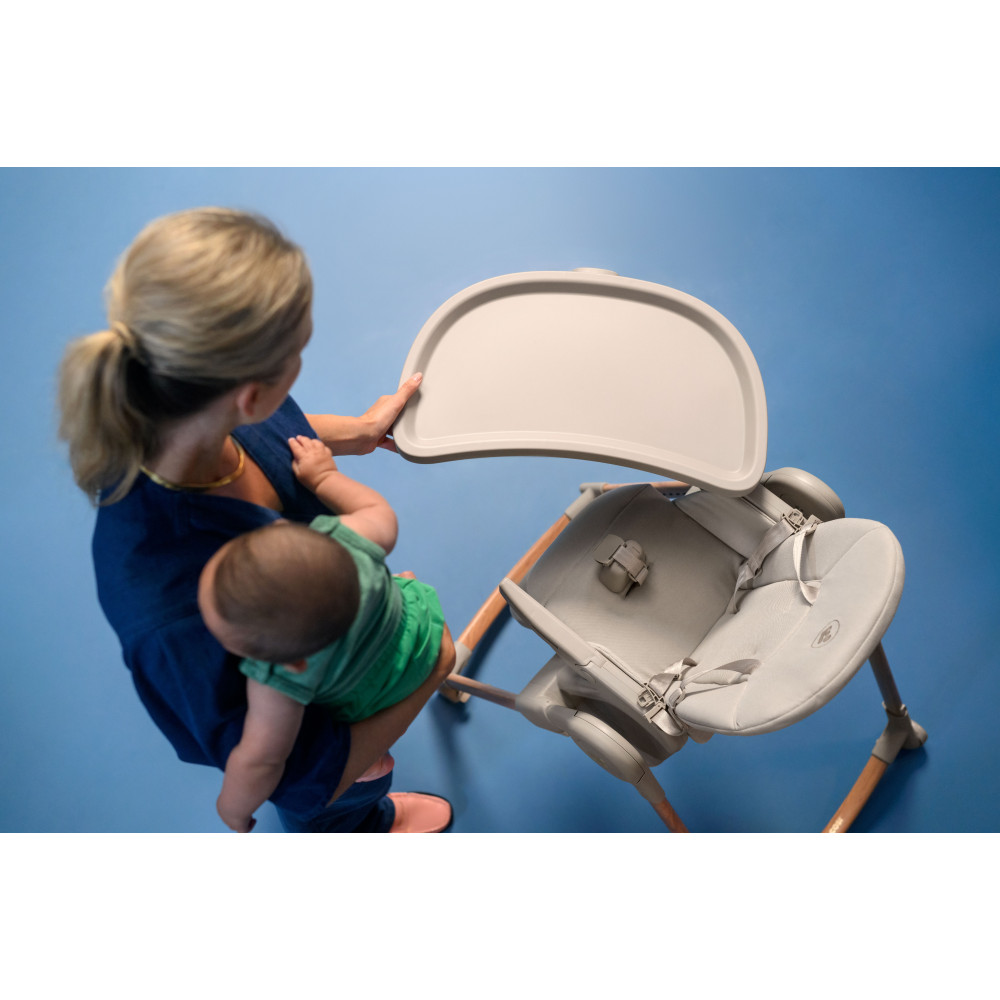Maxi-Cosi Minla Plus - стільчик для годування, легке переміщення та складання, розкладається до лежачого положення • Elegance Terra