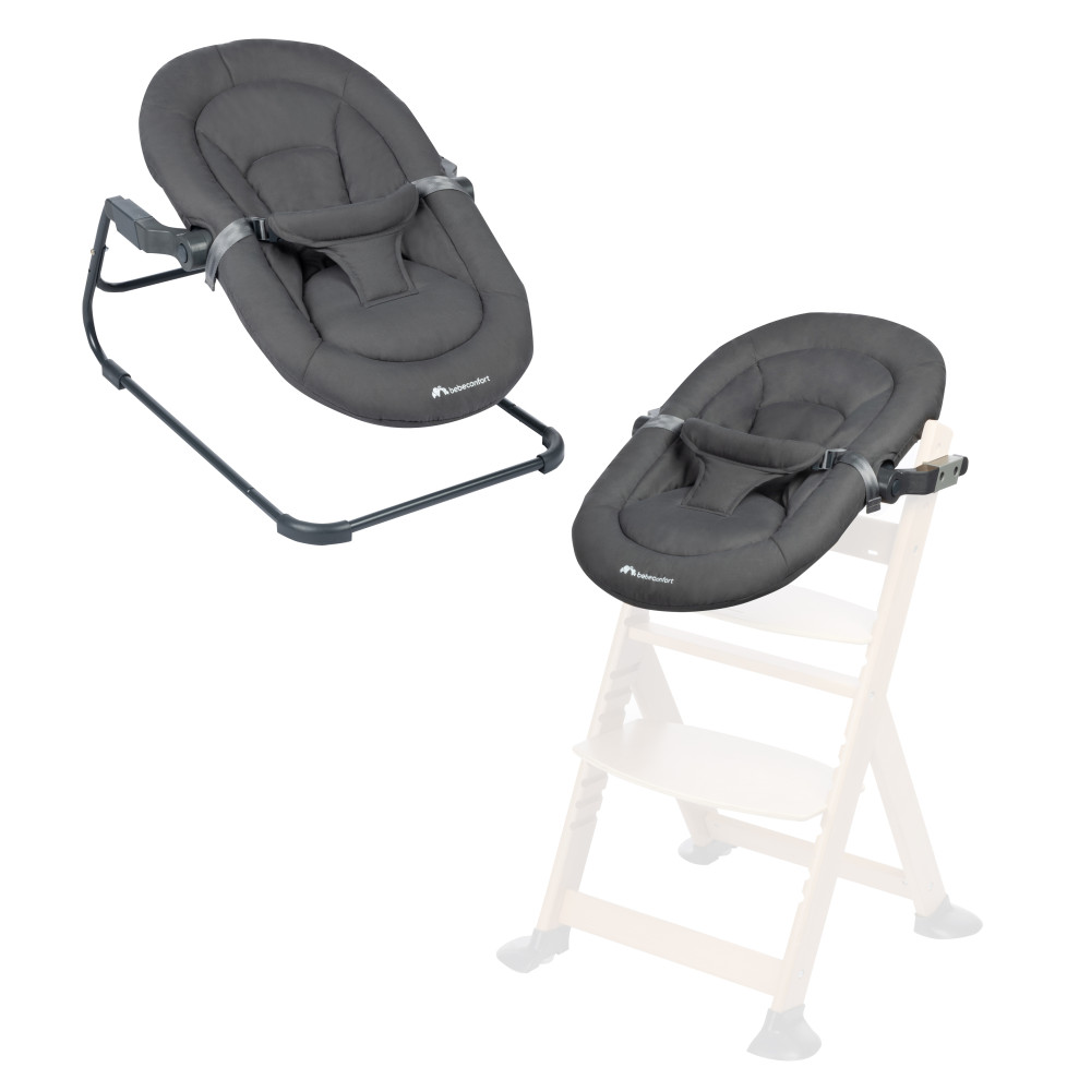 Bebe Confort Timba Baby - шезлонг для новорожденного 2в1 • Mineral Graphite