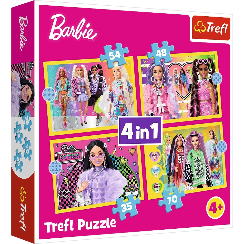 Пазлы 4 в 1 Trefl Веселый мир Барби (34626)