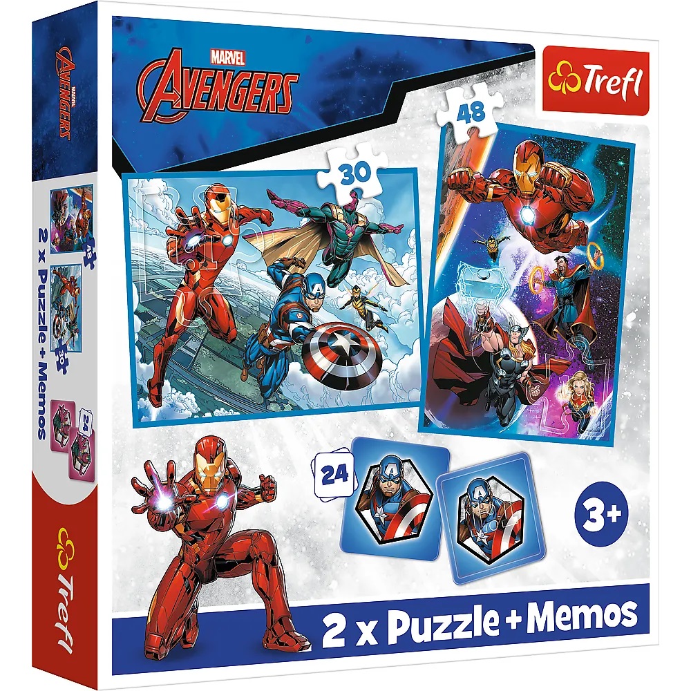 Пазлы 2в1 Trefl + Мемы - Герои Marvel в действии (93333)