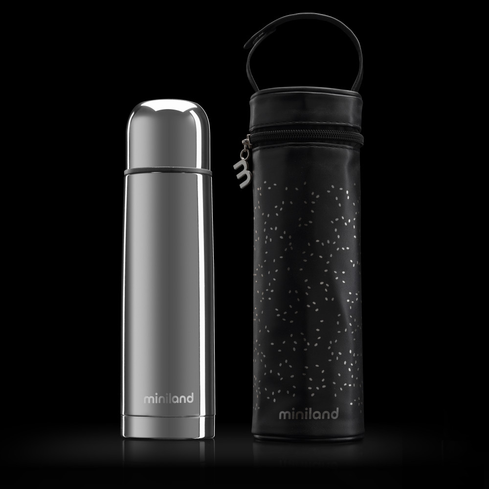 Miniland Delux Thermos - термос для напоїв 500мл + термосумка для термосу • Silver Miniland Delux Thermos - термос для напоїв 500мл + термосумка для термосу • Silver