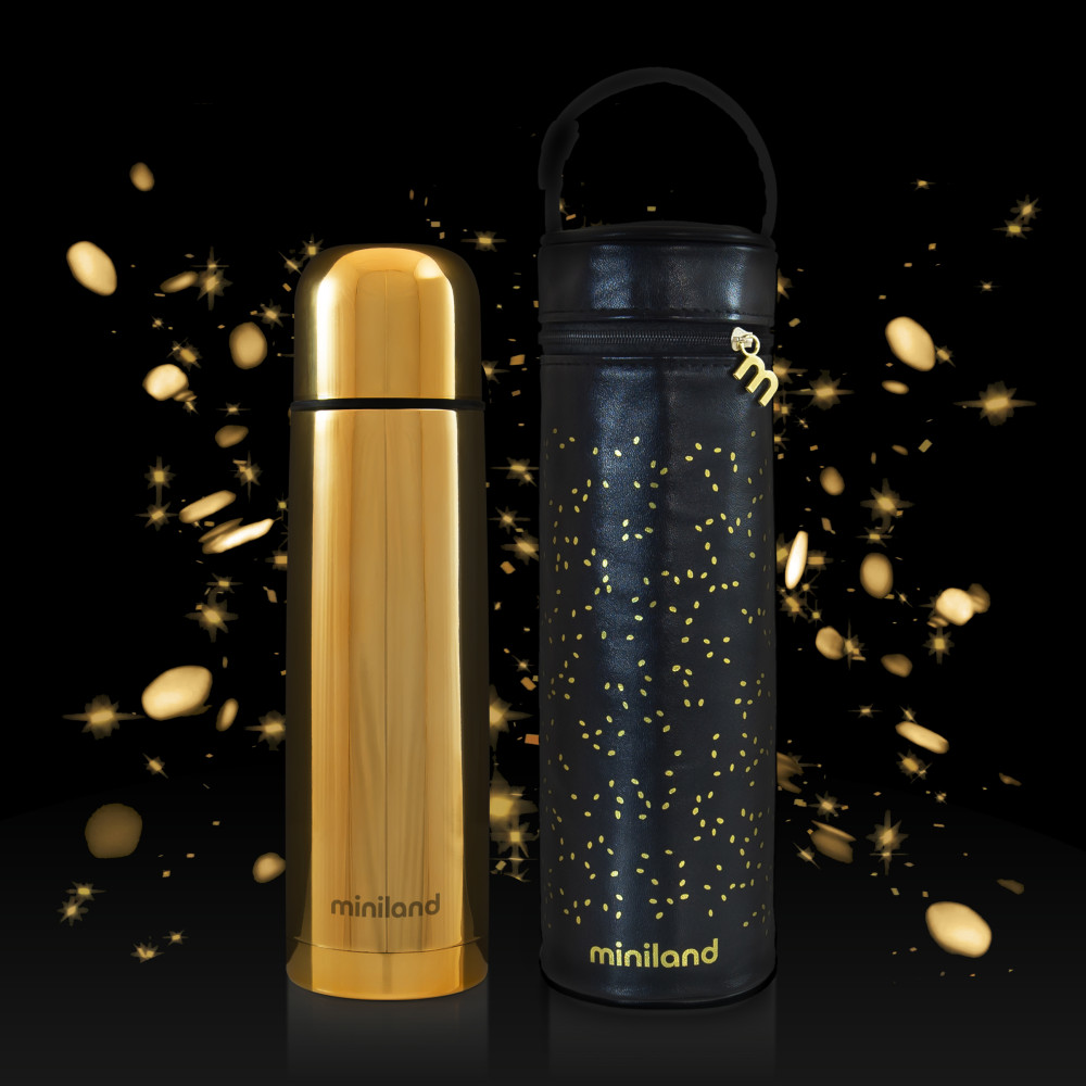 Miniland Delux Thermos - термос для напоїв 500мл + термосумка для термосу • Gold