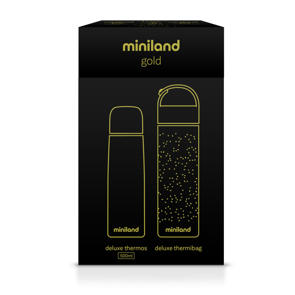 Miniland Delux Thermos - термос для напоїв 500мл + термосумка для термосу • Gold