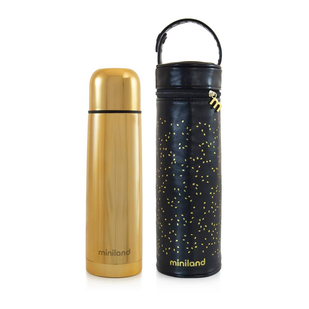 Miniland Delux Thermos - термос для напоїв 500мл + термосумка для термосу • Gold