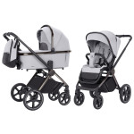 Carrello Ultimo CRL-6520 - дитяча універсальна коляска 2в1, коляска з люлькою, регулювання висоти люльки та прогулянкового блоку, всесезонний візок • Arctic Grey