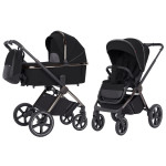 Carrello Ultimo CRL-6520 - дитяча універсальна коляска 2в1, коляска з люлькою, регулювання висоти люльки та прогулянкового блоку, всесезонний візок • Sable Black