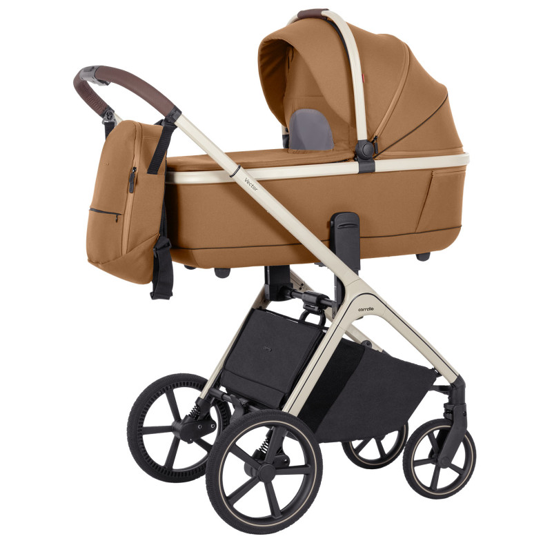 Carrello Vector CRL-6550 - легка дитяча коляска 2в1 з регулюванням висоти люльки та прогулянкового сидіння • Coral Beige