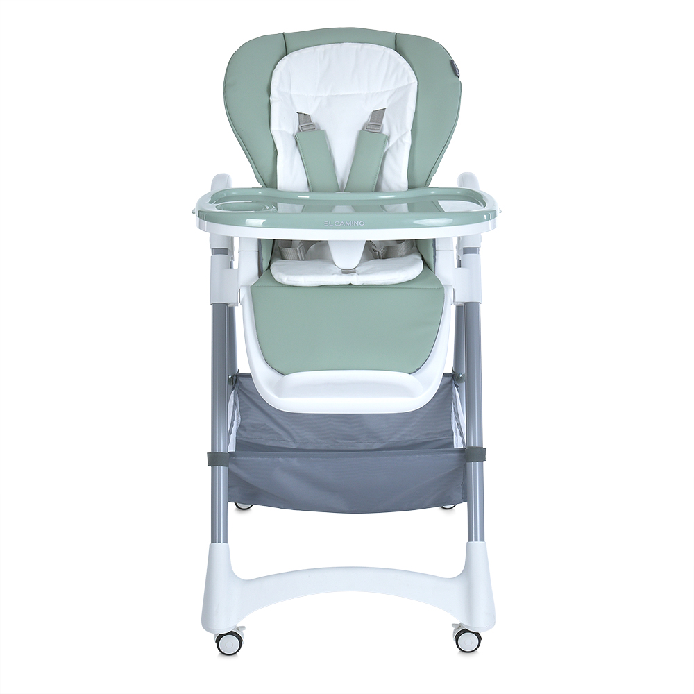 El Camino Steady ME 1177 - стільчик для годування на колесах, висувна підставка для телефону, регулювання сидіння по висоті, чохол з екошкіри, кошик для іграшок • Menta El Camino Steady ME 1177 - стільчик для годування на колесах, висувна підставка для телефону, регулювання сидіння по висоті, чохол з екошкіри, кошик для іграшок • Menta