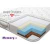 Baby Veres Memory+ - матрас со средней и повышенной жесткостью сторон (нетканое волокно, пена Memory, Elastic Foam, кокосовая койра) • 160х80х10 см