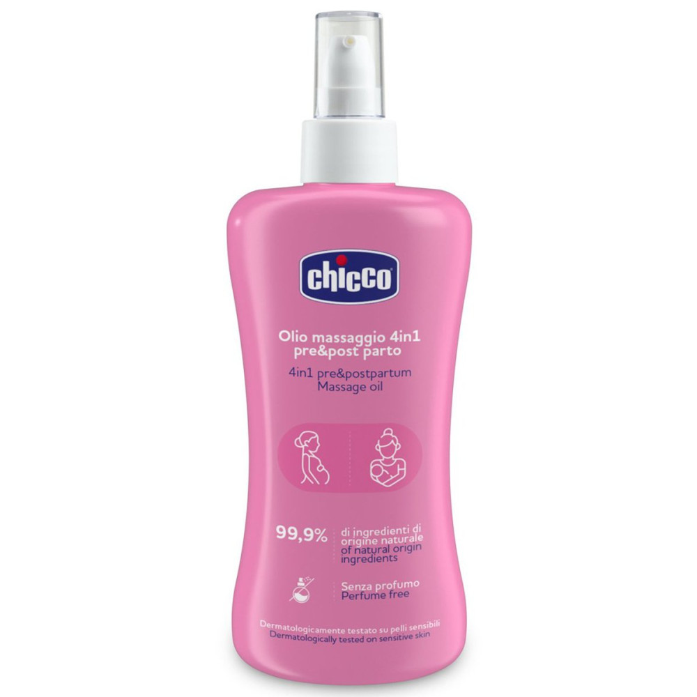 Универсальное масло от растяжек 4 в 1 Chicco для ухода до и после родов, 200 мл