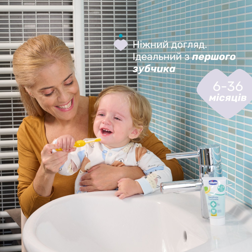 Зубная щетка Chicco для первых зубов, 6-36 мес Blue Зубная щетка Chicco для первых зубов, 6-36 мес Blue