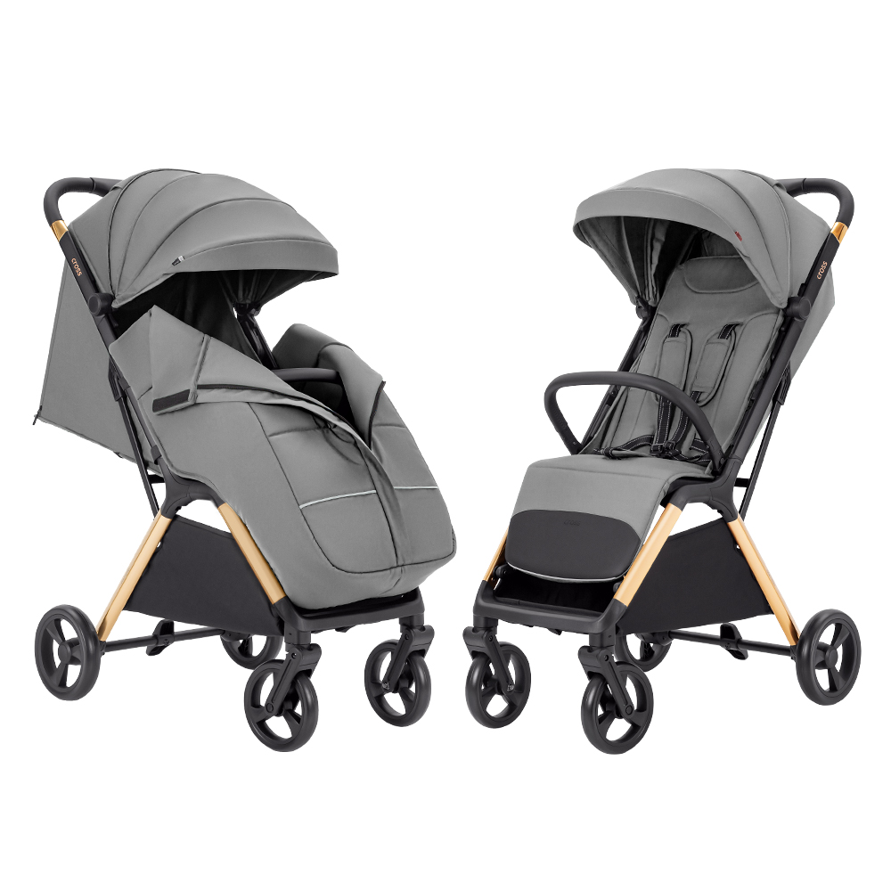 Carrello Cross CRL-5523 - прогулянкова коляска з автоматичним складанням, візок для міста • Owl Grey