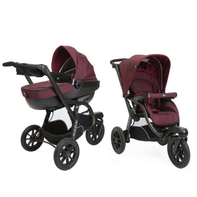 Chicco Activ3 - триколісна коляска 2 в 1, легка та компактна, легко складається, великі колеса • Red