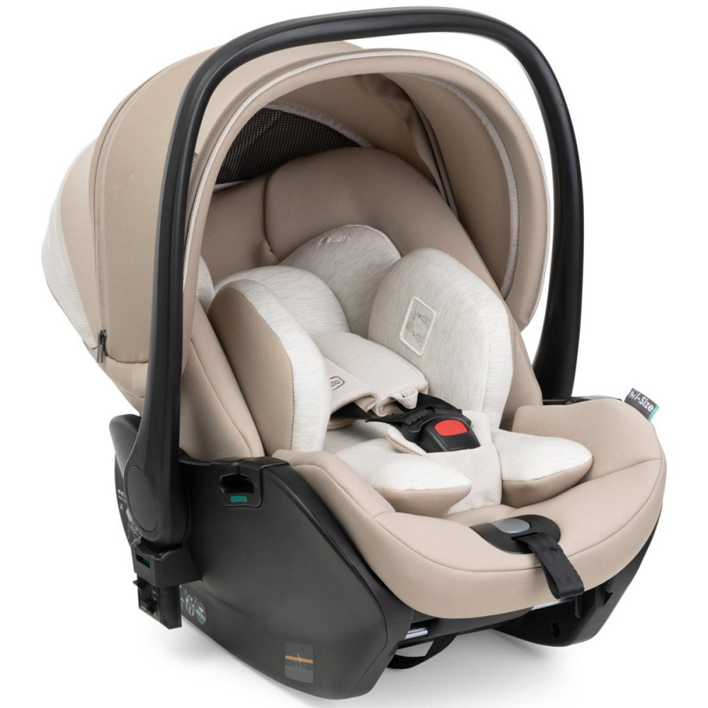 Chicco First-Seat Recline i-Size - автокрісло для немовля (від народження до 15 місяців / 40 - 87 см), можливість використання у літаку та вдома як шезлонг, регулювання нахилу до горизонтального положення, поворотність на 90° • Beige