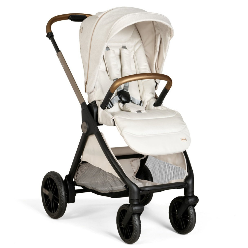 Chicco Bellagio - коляска 2 в 1, из натуральных бамбуковых волокон, мягкая амортизация, телескопическая родительская ручка, легко складывается и компактная • White Chicco Bellagio - коляска 2 в 1, из натуральных бамбуковых волокон, мягкая амортизация, телескопическая родительская ручка, легко складывается и компактная • White