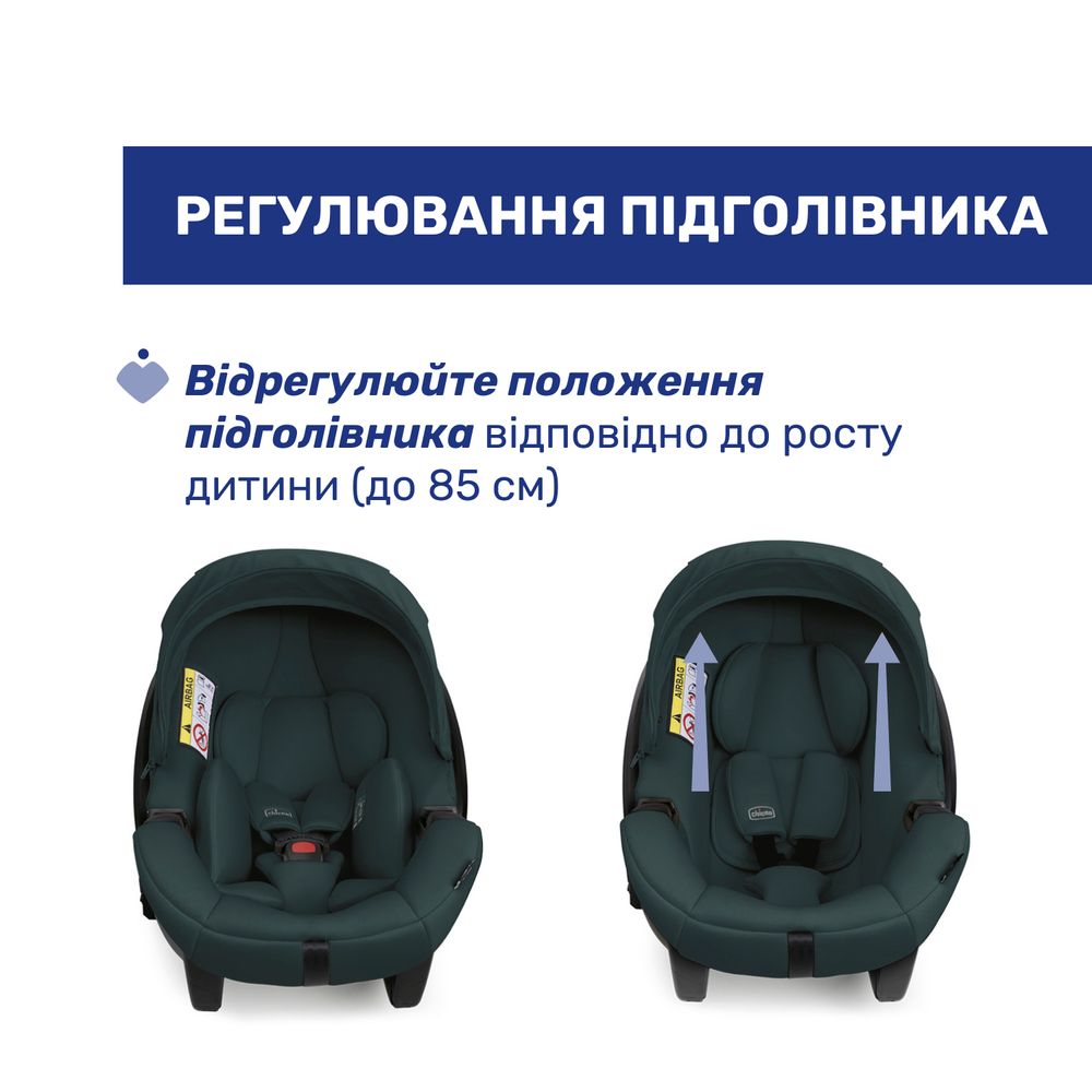 Chicco Kory Plus i-Size - автокрісло для немовля (від народження до 15 місяців / 40 - 85 см), поворотність на 90° • Green
