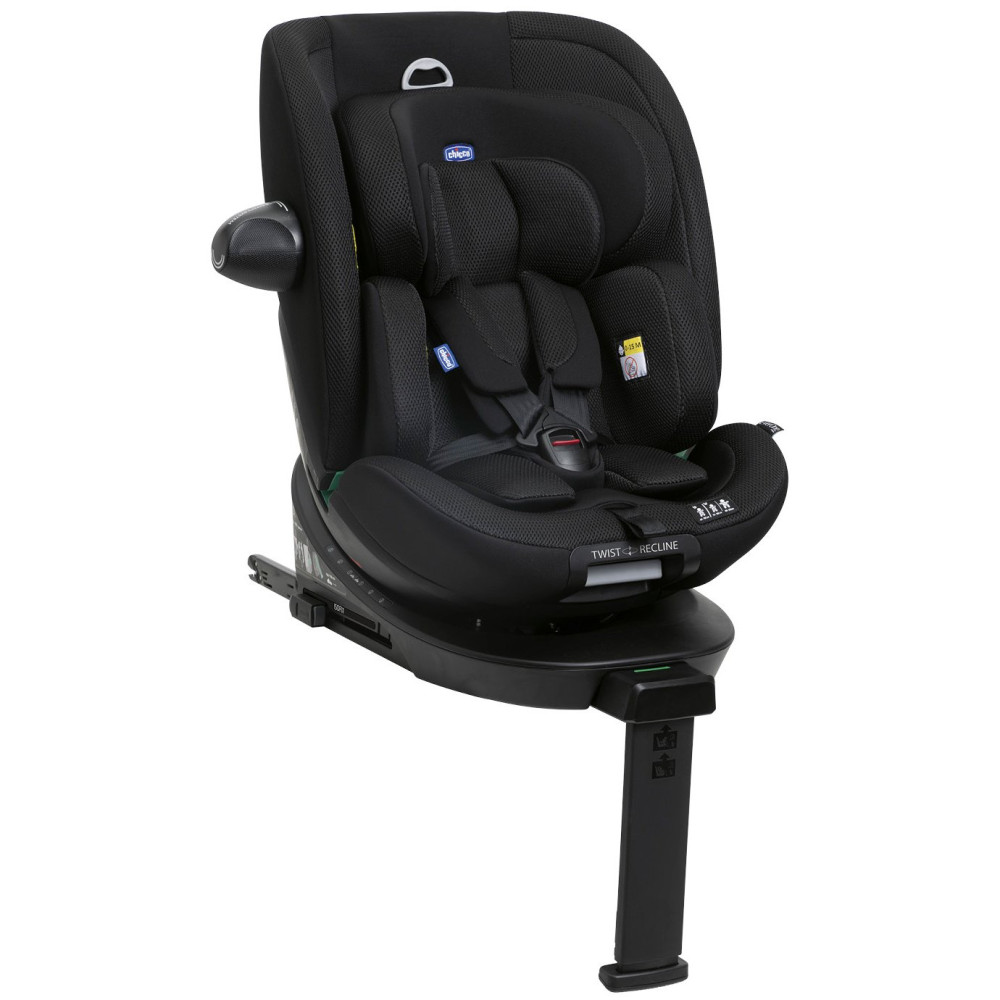 Chicco EverOne i-Size - поворотне автокрісло для дитини (від народження до 12 років / 40 - 150 см), 3 рівні нахилу, 5-точкові ремені безпеки з м'якими накладками для немовля, поворотність (90°) • Black
