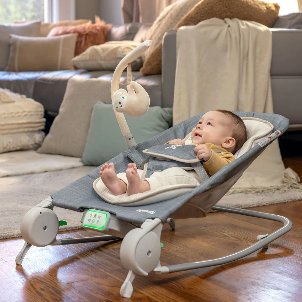 Шезлонг Ingenuity Parker-Chambray з технологією Happy Belly Grey