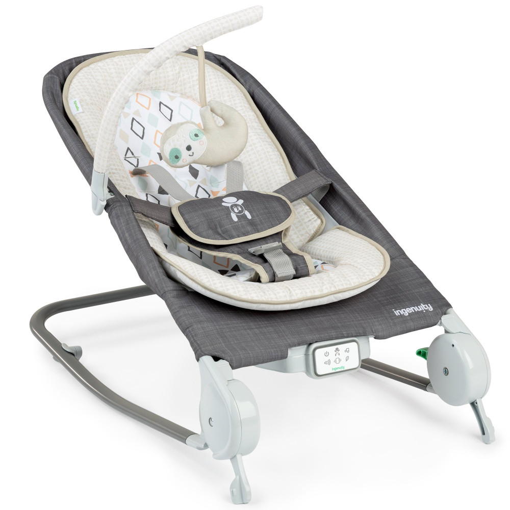 Шезлонг Ingenuity Parker-Chambray з технологією Happy Belly Grey