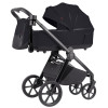 Carrello Omega Plus CRL-6540/1 - детская коляска 2 в 1, всесезонная коляска с фонариком LED, термолюлька, регулировка люльки по высоте, большие колеса, телескопическая ручка • Cosmo Black
