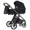 Carrello Omega Plus CRL-6540/1 - детская коляска 2 в 1, всесезонная коляска с фонариком LED, термолюлька, регулировка люльки по высоте, большие колеса, телескопическая ручка • Cosmo Black
