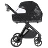 Carrello Omega Plus CRL-6540/1 - детская коляска 2 в 1, всесезонная коляска с фонариком LED, термолюлька, регулировка люльки по высоте, большие колеса, телескопическая ручка • Cosmo Black