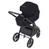 Carrello Omega Plus CRL-6540/1 - детская коляска 2 в 1, всесезонная коляска с фонариком LED, термолюлька, регулировка люльки по высоте, большие колеса, телескопическая ручка • Cosmo Black