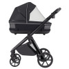 Carrello Omega Plus CRL-6540/1 - детская коляска 2 в 1, всесезонная коляска с фонариком LED, термолюлька, регулировка люльки по высоте, большие колеса, телескопическая ручка • Cosmo Black