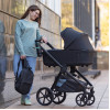 Carrello Omega Plus CRL-6540/1 - детская коляска 2 в 1, всесезонная коляска с фонариком LED, термолюлька, регулировка люльки по высоте, большие колеса, телескопическая ручка • Cosmo Black