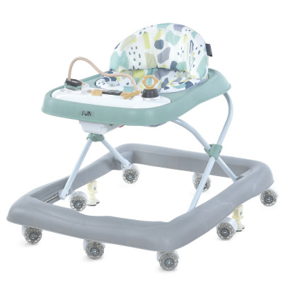 El Camino FUN Me 1184 - дитячі ходунки, широка стійка конструкція, регульована висота, стопор на задніх колесах • Green