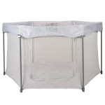 Tutti Bambini Hexa - детский манеж, легкий и компактный, быстро складывается, дышащий текстиль, боковое окошко • Grey