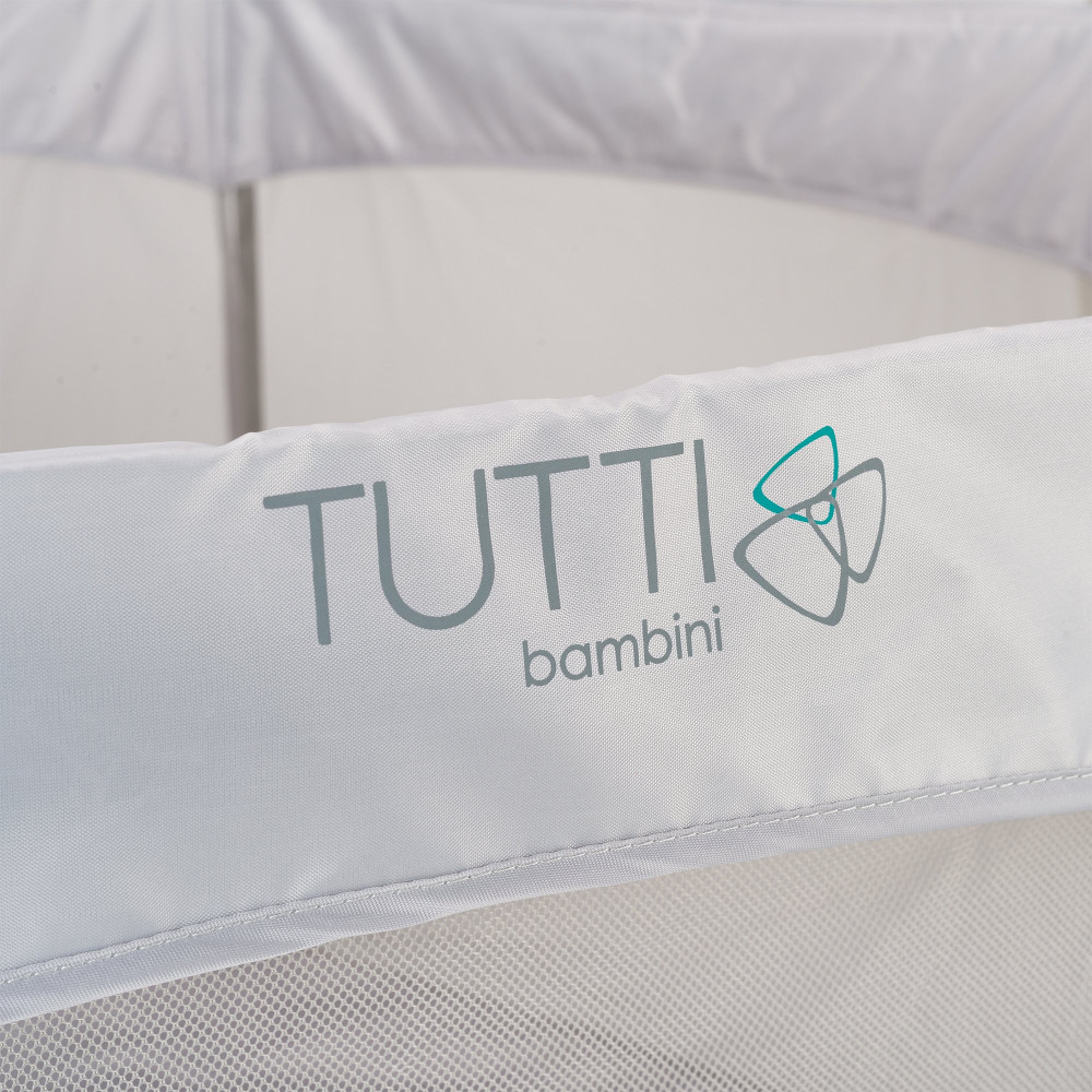 Tutti Bambini Hexa - дитячих манеж, легкий та компактний, швидко збирається, дихаючих текстиль, бічне віконце • Grey