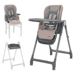 Carrello Comfort CRL-9506 - многофункциональный стульчик для кормления, компактное складывание, регулируемая высота, сиденье-бустер для взрослых детей • Noble Beige