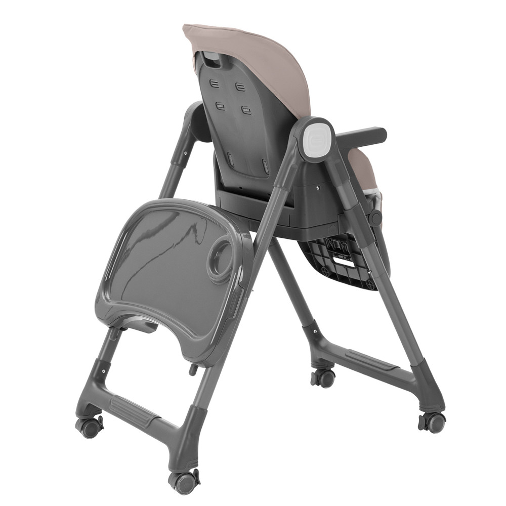 Carrello Comfort CRL-9506 - многофункциональный стульчик для кормления, компактное складывание, регулируемая высота, сиденье-бустер для взрослых детей • Noble Beige