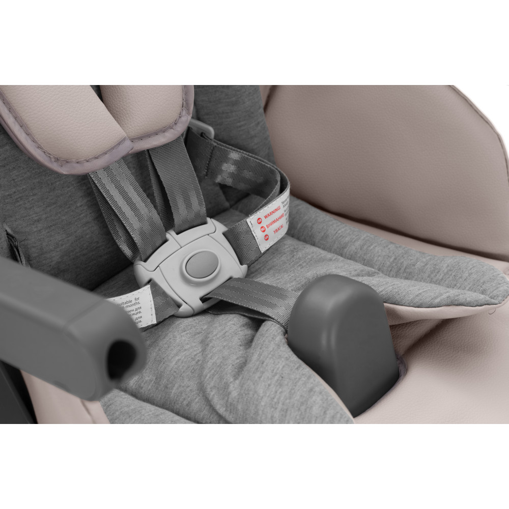 Carrello Comfort CRL-9506 - многофункциональный стульчик для кормления, компактное складывание, регулируемая высота, сиденье-бустер для взрослых детей • Noble Beige