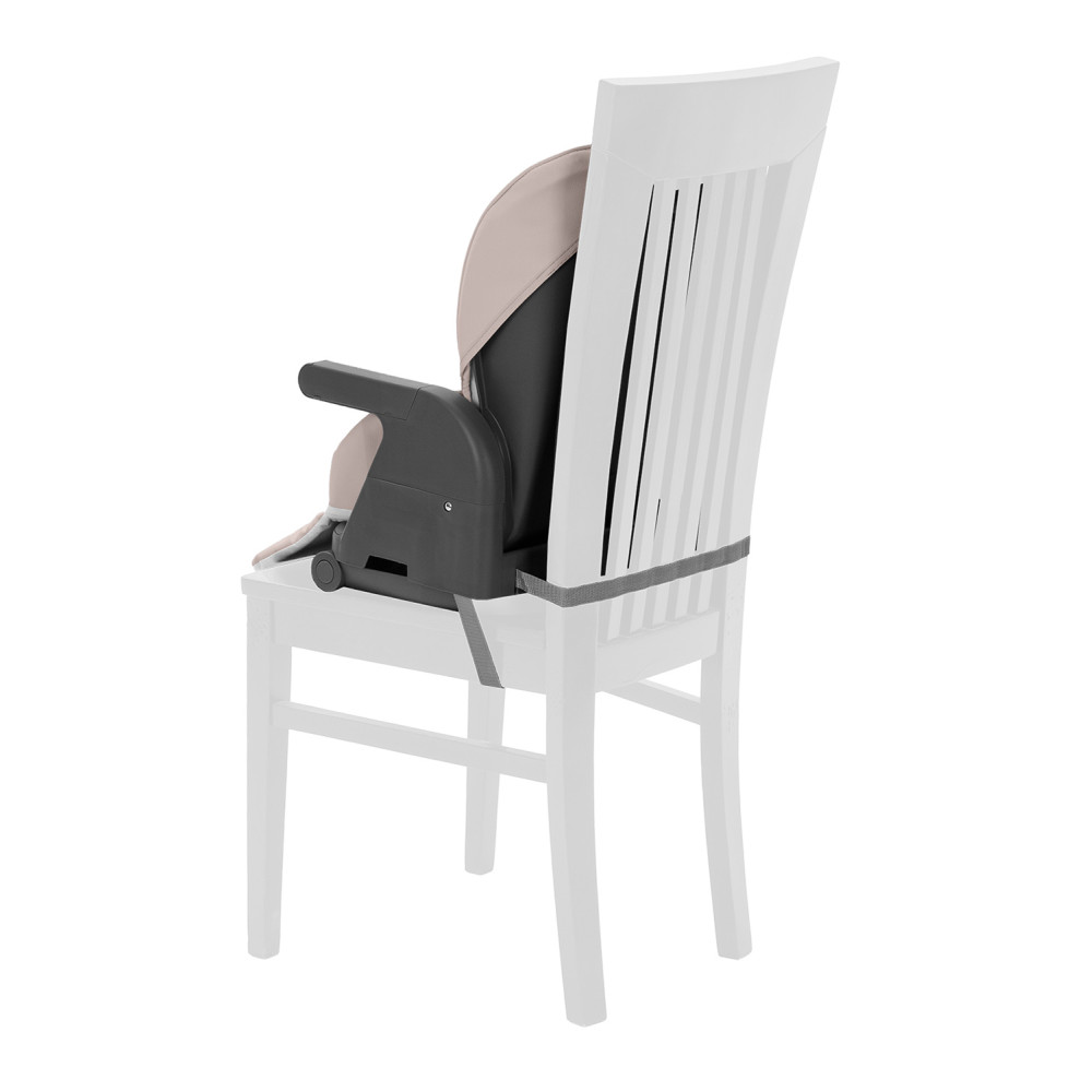 Carrello Comfort CRL-9506 - многофункциональный стульчик для кормления, компактное складывание, регулируемая высота, сиденье-бустер для взрослых детей • Noble Beige
