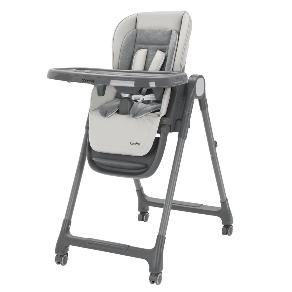 Carrello Comfort CRL-9506 - многофункциональный стульчик для кормления, компактное складывание, регулируемая высота, сиденье-бустер для взрослых детей • Royal Grey
