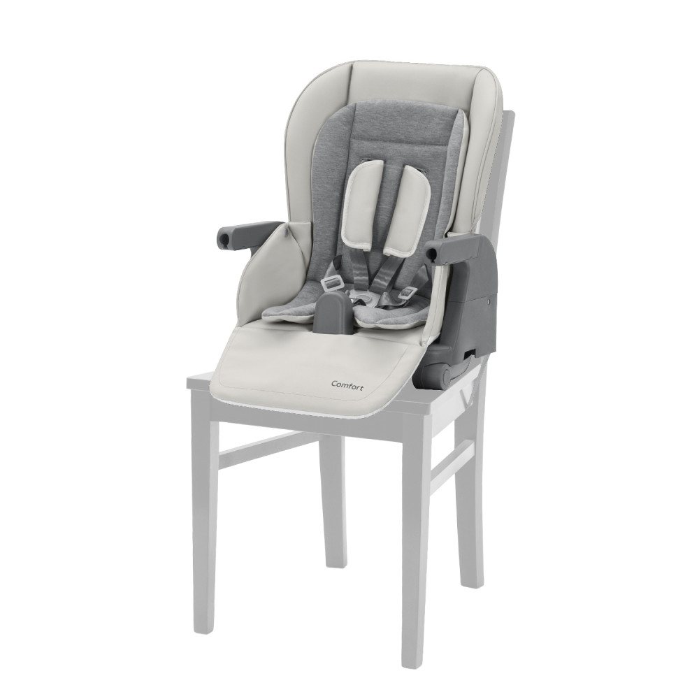 Carrello Comfort CRL-9506 - многофункциональный стульчик для кормления, компактное складывание, регулируемая высота, сиденье-бустер для взрослых детей • Royal Grey