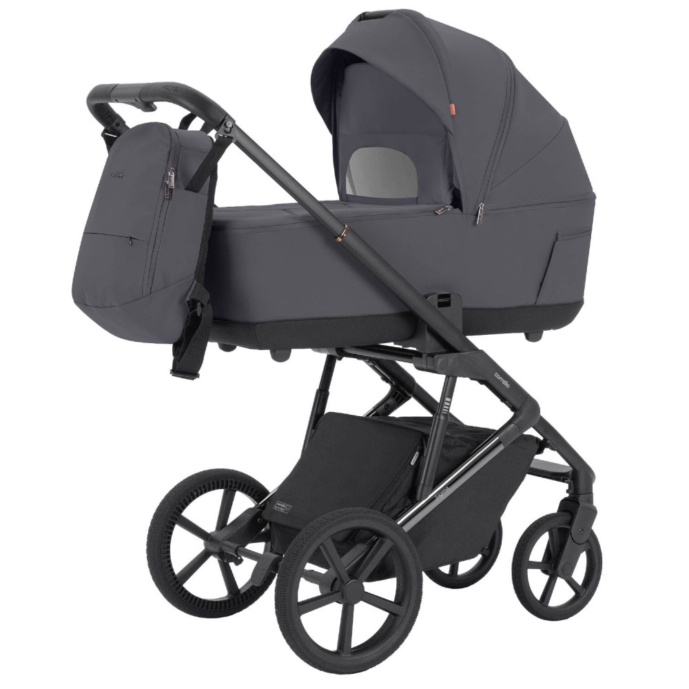 Carrello Sigma CRL-6523 - универсальная коляска 2 в 1, большие колеса, компактное складывание • Club Grey