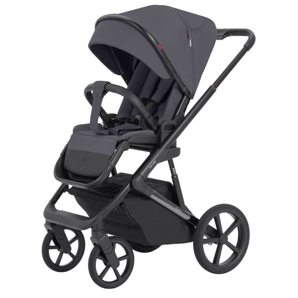 Carrello Sigma CRL-6523 - универсальная коляска 2 в 1, большие колеса, компактное складывание • Club Grey