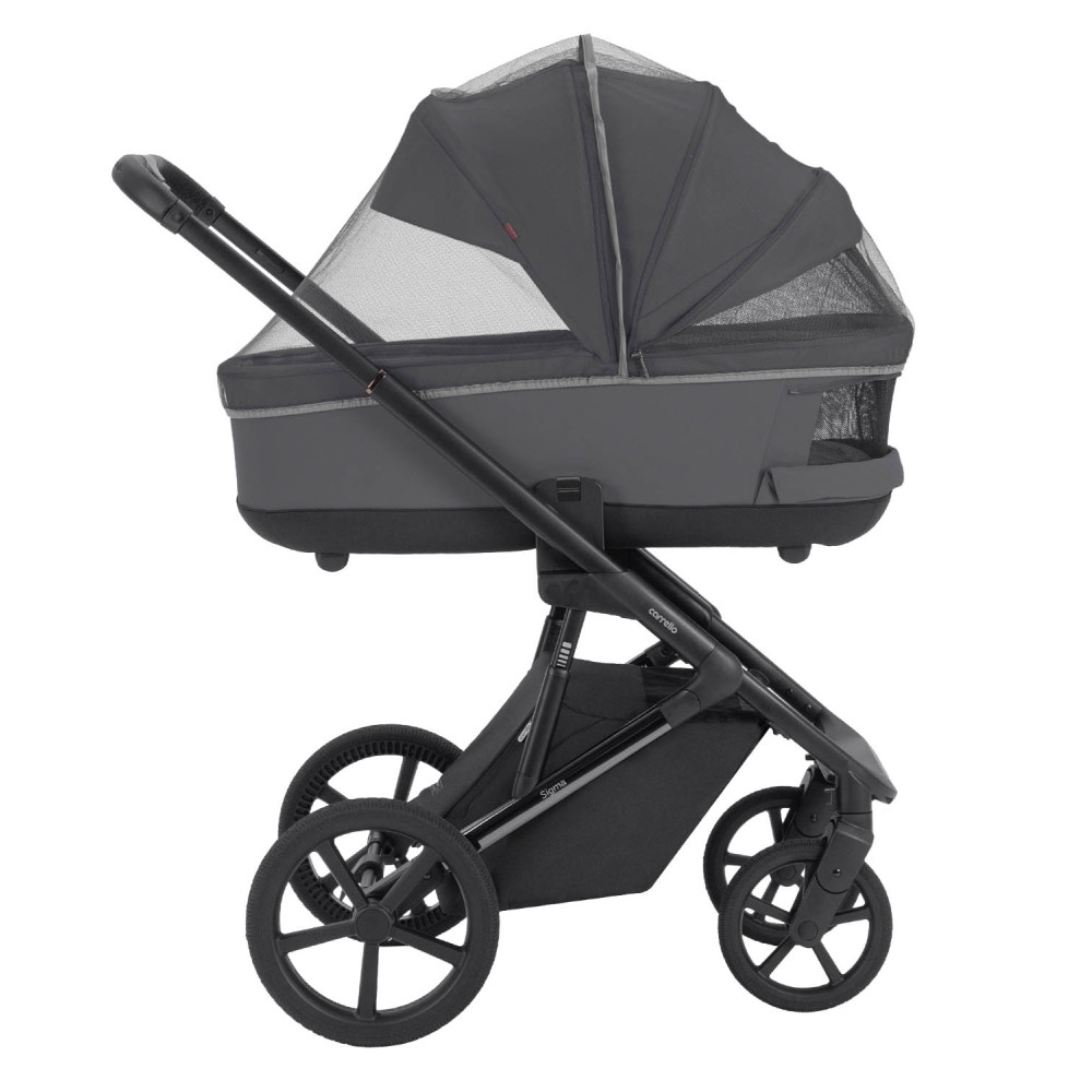 Carrello Sigma CRL-6523 - универсальная коляска 2 в 1, большие колеса, компактное складывание • Club Grey