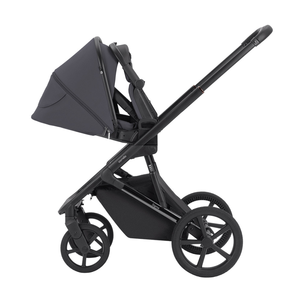 Carrello Sigma CRL-6523 - универсальная коляска 2 в 1, большие колеса, компактное складывание • Club Grey