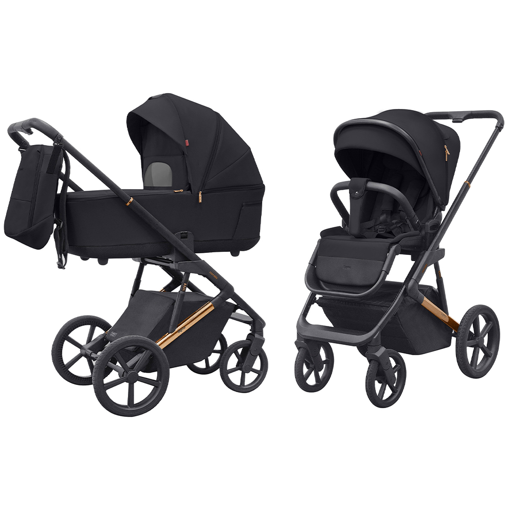 Carrello Sigma CRL-6523 - универсальная коляска 2 в 1, большие колеса, компактное складывание • Iridium Black
