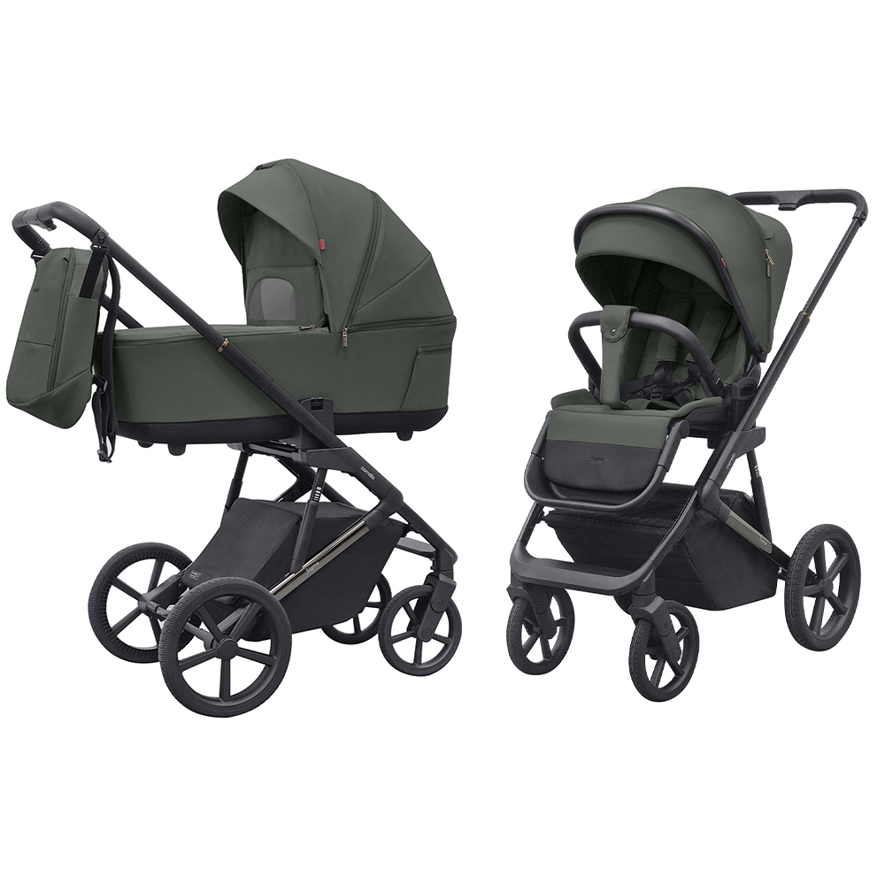 Carrello Sigma CRL-6523 - универсальная коляска 2 в 1, большие колеса, компактное складывание • Leaf Green