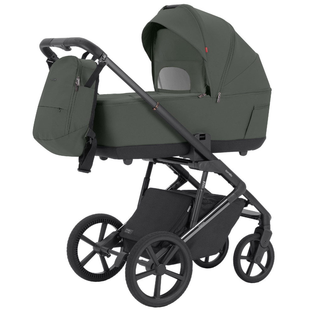 Carrello Sigma CRL-6523 - универсальная коляска 2 в 1, большие колеса, компактное складывание • Leaf Green