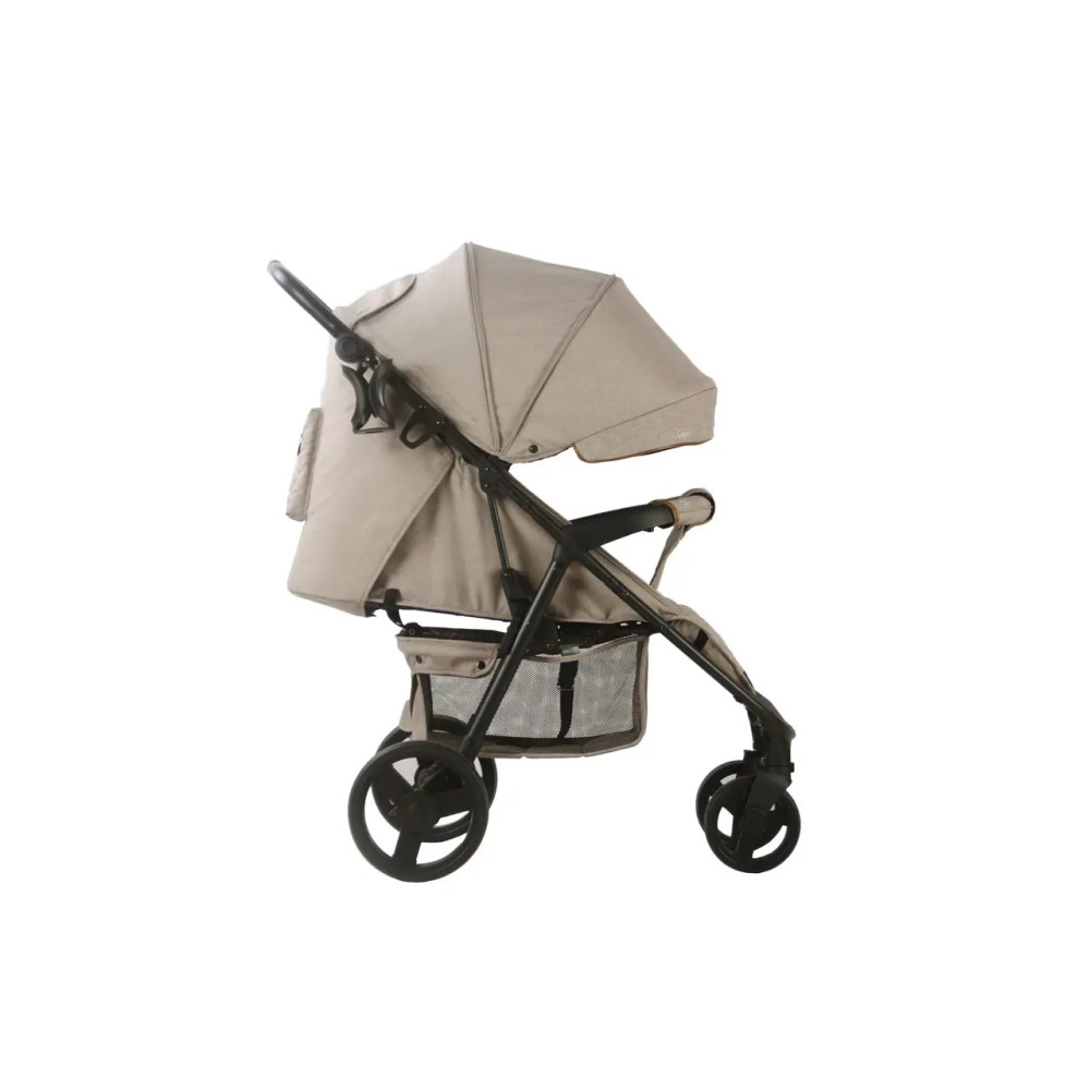 Quatro Capri - прогулянкова коляска, регульована спинка, великий капюшон, поліуретанові колеса, легко складається • Beige (12)